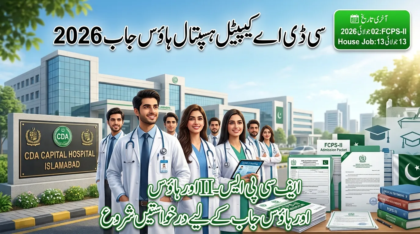 CDA Capital Hospital House Job 2026 Apply Online
