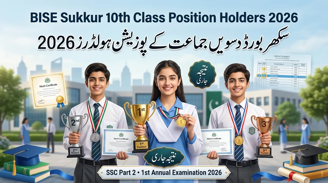 BISE Sukkur 10th Class Position Holders 2026 – SSC Part 2 Merit List