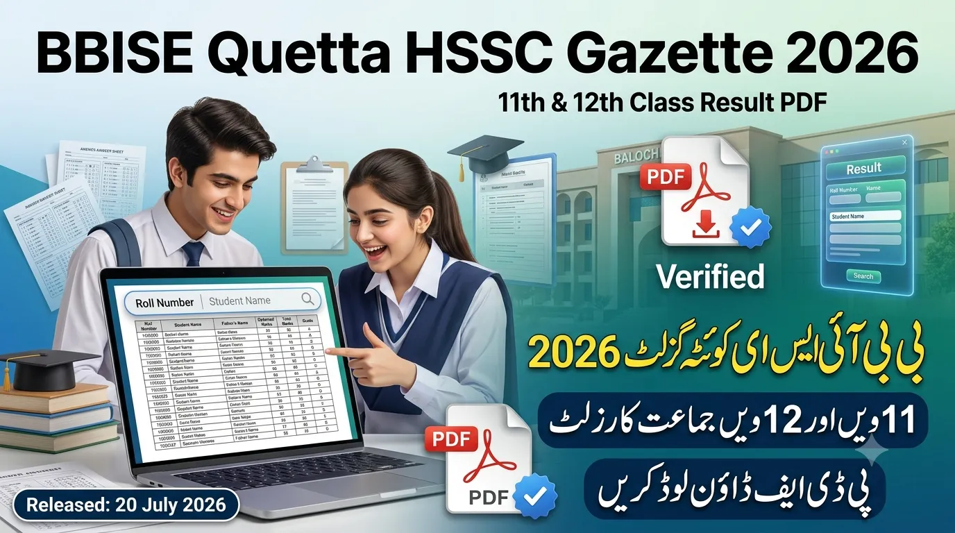 BBISE Quetta Result Gazette HSSC 2026 PDF Download