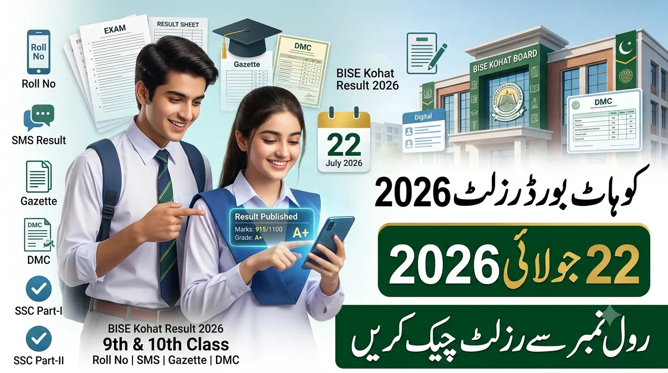 BISE Kohat Result 2026 By Roll Number – 9th & 10th Class SSC Result