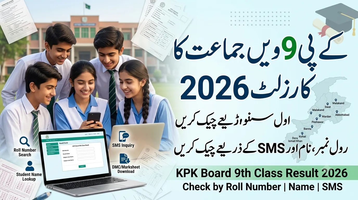 KPK Board 9th Class Result 2026 Check By Roll Number, Name & SMS | All BISE KP Results