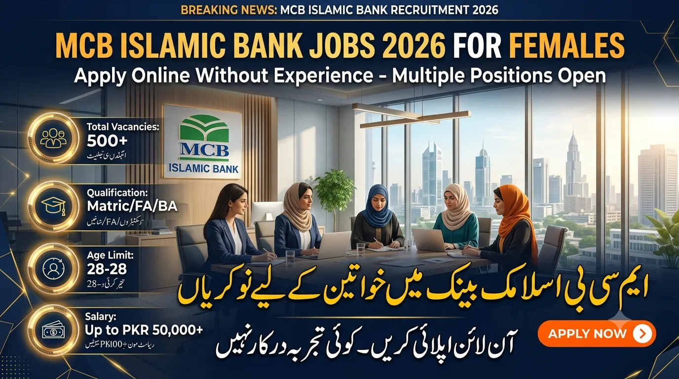 Latest MCB Islamic Bank Jobs 2026 for Females Apply Online