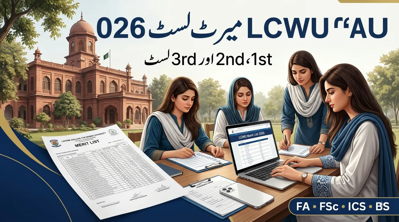 LCWU Merit List 2026 1st, 2nd & 3rd List PDF – FA, FSc, ICS, BS