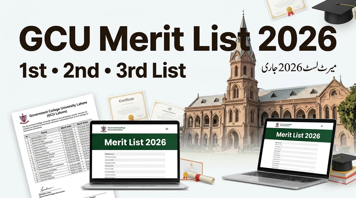 GCU Merit List 2026 1st, 2nd, 3rd Download PDF @gcu.edu.pk