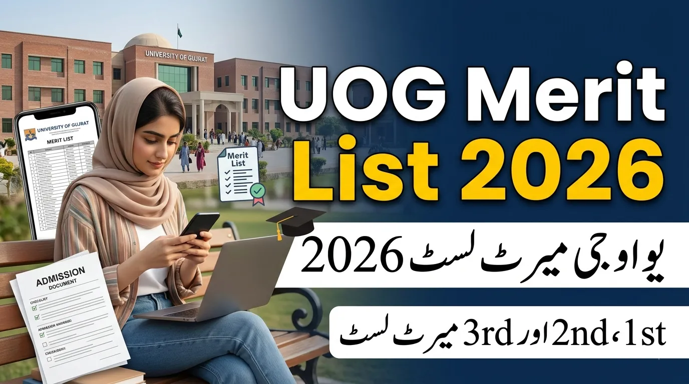 UOG Merit List 2026 University of Gujrat 1st, 2nd & 3rd – Check Online