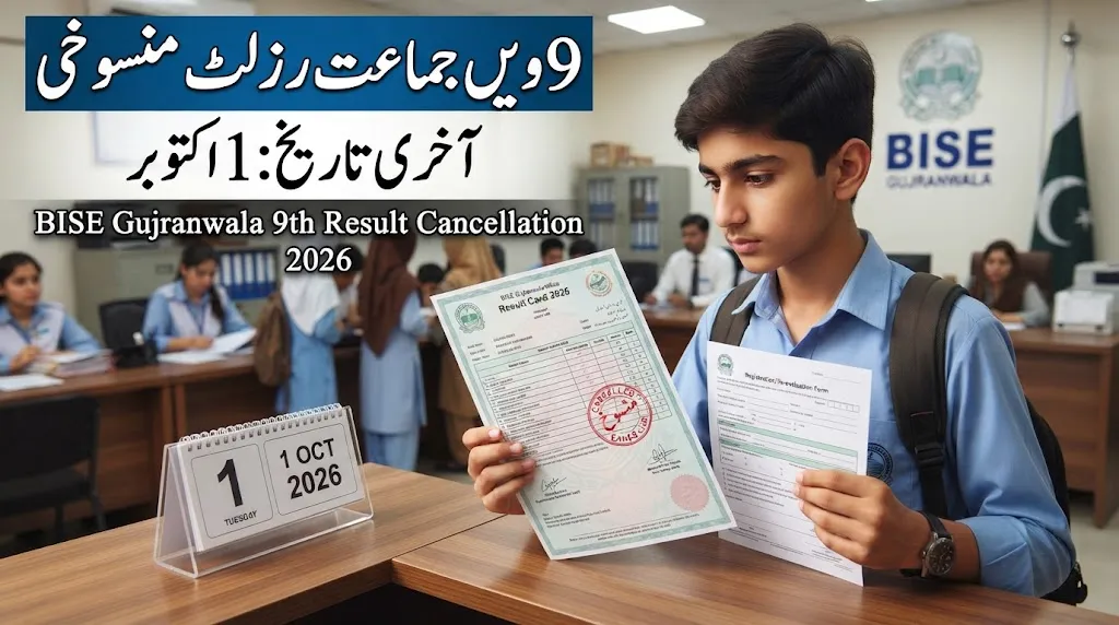 BISE Gujranwala 9th Class Result Cancellation 2026