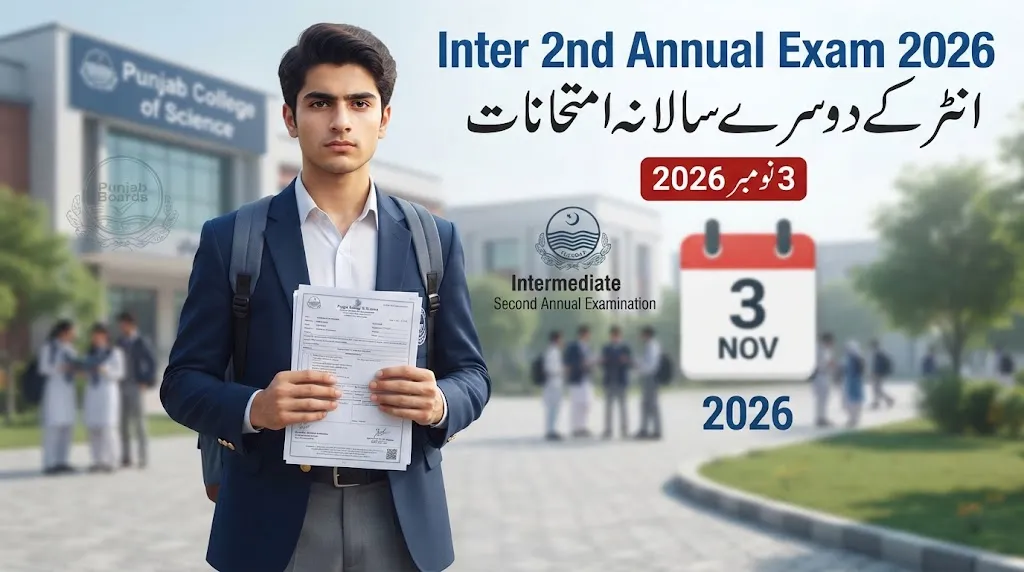 Punjab Boards Inter 2nd Annual Exam 2026 Schedule