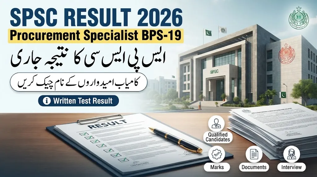 SPSC Procurement Specialist BPS-19 Result 2026 Announced
